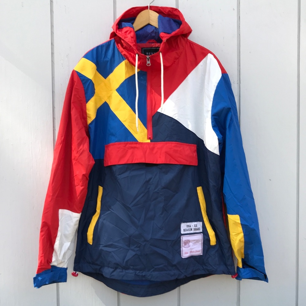 Reason Colorblock Windbreaker Hoodie NWOT